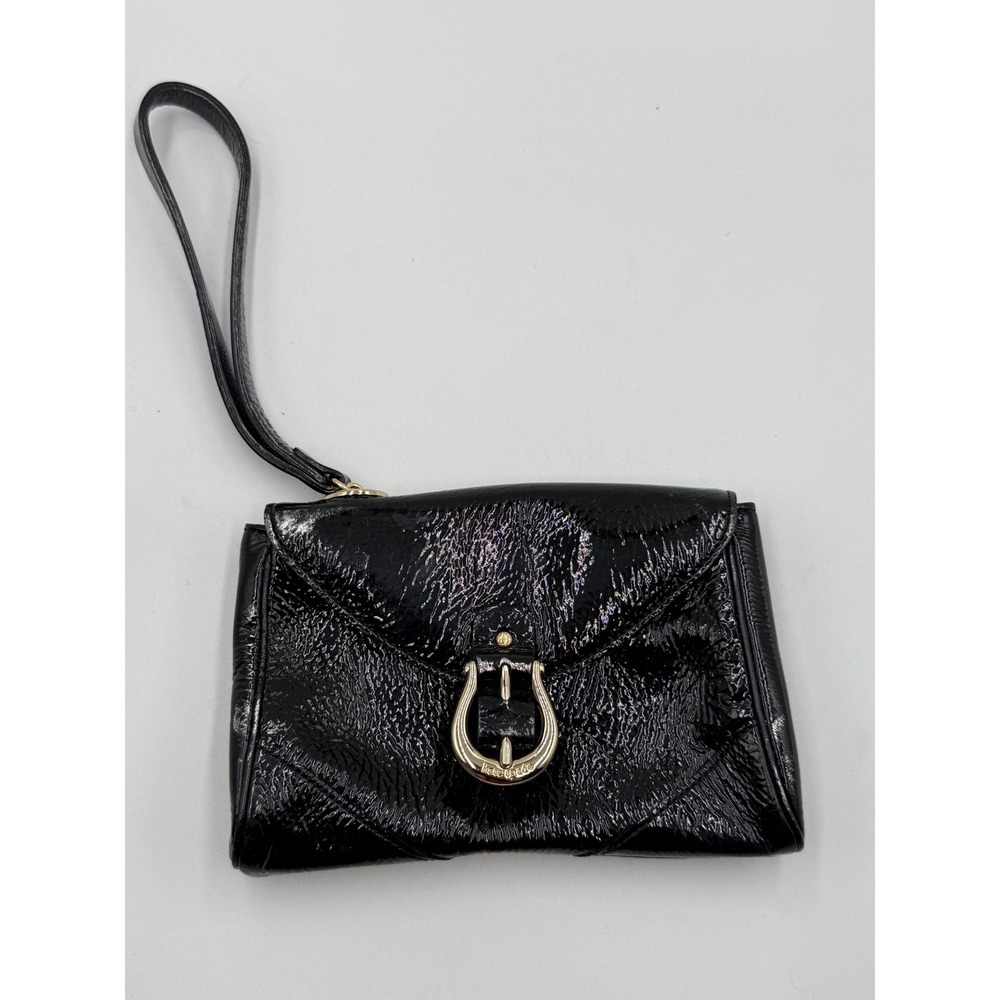 Kate Spade Black Patent Leather‎ Wristlet Clutch Y2K Indie Sleaze Bag